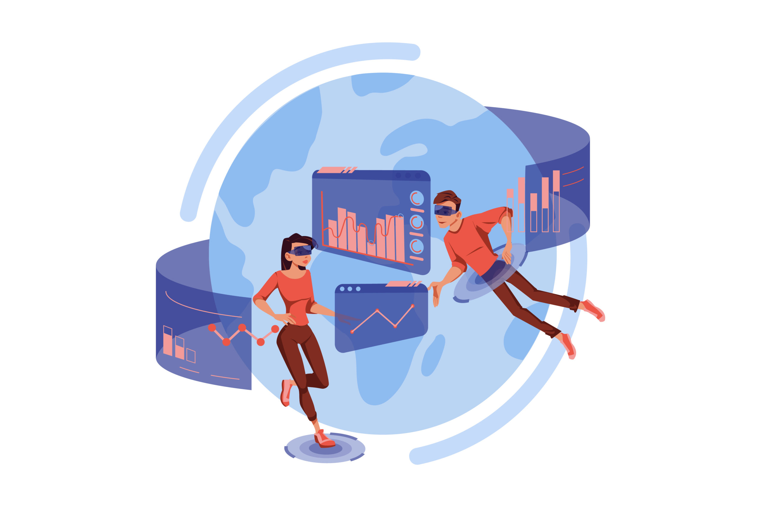 Metaverse Illustration concept. Flat illustration isolated on white background